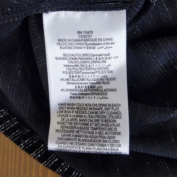 BCBGMAXAZRIA Women's Black Silver Metallic Sparkle Long Sleeve Mini Wrap Dress - Picture 9 of 10